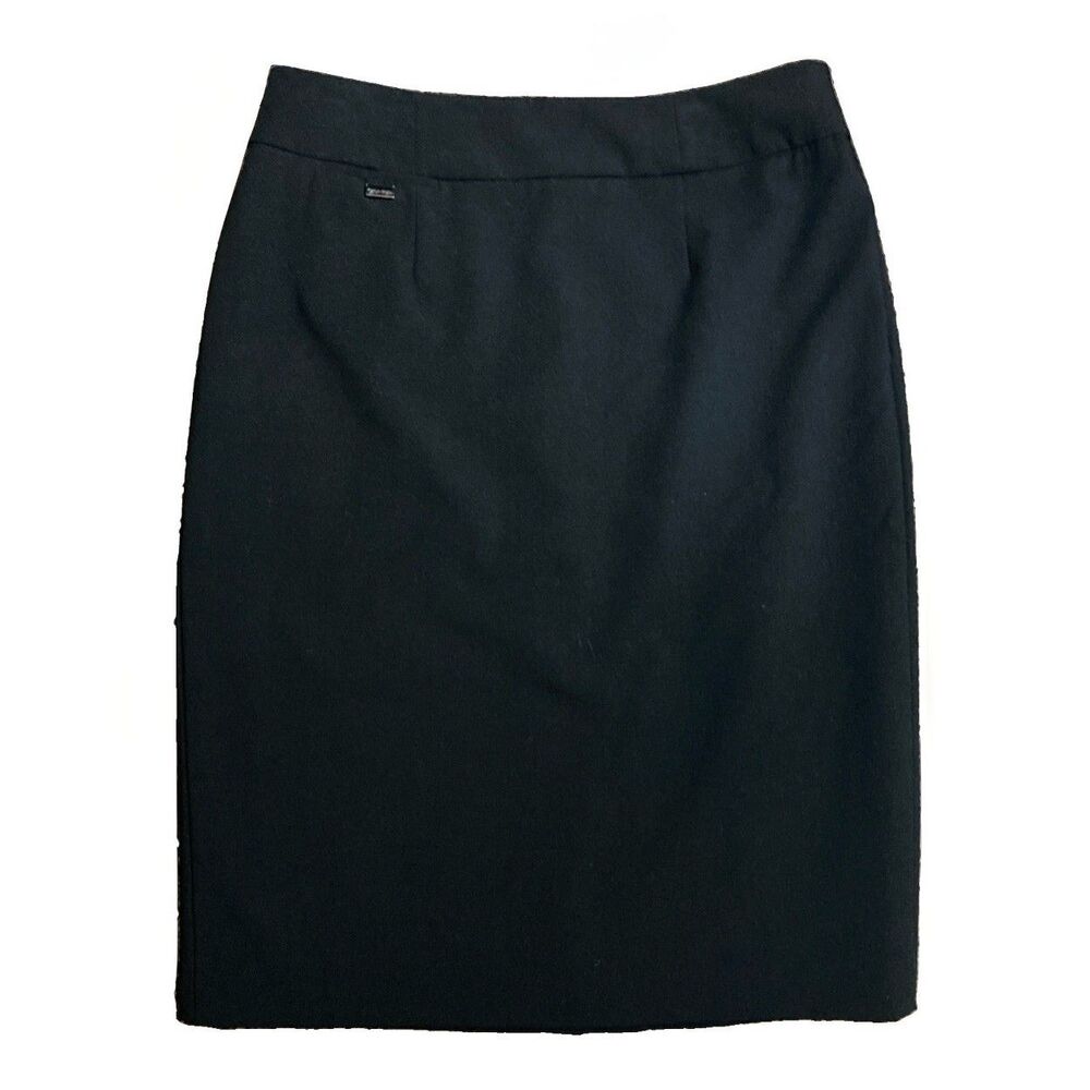 Calvin Klein Pencil Black Midi Work School Casual Skirt Sz 4